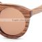 New style handmade natural bamboo wood round frame wooden sunglasses for women