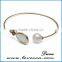 Summer Trendy Jewelry Expandable Wire Bangle Bracelet, Blue Crystal Snap Button Jewelry Bracelet