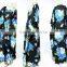 vintage thai retro HIPPIE BOHO HAWAII FLORAL Hibiscus print kimono MAXI DRESS PLUS SIZE kaftan gypsy NW