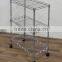 3 Tier Chrome Shelving Storage rolling Cart Metal Rack with wheels