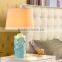 Round Ceramic Lamp Body With White Fabric Lampshade Modern Desk Lamp Bedroom Living Room Dining Room Table Lamp