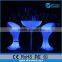 battery rechargeable RGB color led furniture,led light unique bar table furniture