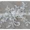 Pure White 3d Flower Lace Bride Pearls Flower Embroidery Lace Fabric