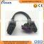 OBD2 Splitter Y Cable, Assembled J1962 Male to 2 J1962 Female, 1ft