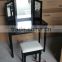 Black Vintage Dresser with Mirror and Stool French style