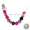 hot sale newborn toddler baby resin candy colors beads metal pacifier clips