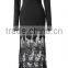 designer ladies clothing elegant/graceful nighty/dinner wear lace bottom long sleeve maxi dress