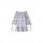 HAODUOYI Striped Women Dress Hem Ruffles Long Sleeve Sashes Loose Mini Dress Off Shoulder Backless Vestidos for Wholesale