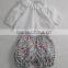 Wholesale Baby Girl Set White top and Printed shorts Import Baby Clothes China