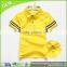 Yellow/white summer short sleeve kids school uniform polo