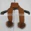 Myfur Children Size Knitted Wool Scarf with Detachable Real Raccoon Fur Balls