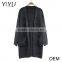 Cheap European style women grey long sleeve open collar cardigan sweater