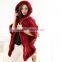 Anly wholesale new arrival women fashion wine red faux fur cape white