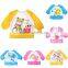 lovely cartoon pattern waterproof baby bib with long sleeves