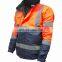 Winter Hi Vis Reflective Waterproof Padded Work Jacket With Hood
