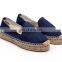 Wholesale high heel espadrilles leather white slip on shoes flat