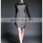 High quality ladies lace panel dress, high quality new dress fashion