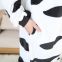 Milk Cow Cartoon Flannel Conjoined Polyester Pajamas