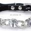 Rhinestone heart cat collar leather stitching pet collar small dog collar