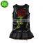 2019 New Summer Boutique Toddler Girls Kids Rose Flower Black Sequins Dress Sleeveless Casual Evening Party Tutu Tulles Dress