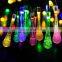 20 LED Water Drop Solar Powered String Lights Crystal Christmas Water Drop String Lights