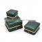 High quality luxury design dark green custom travel jewelry box PU gift box ring box