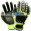 13G HPPE Cut Resistant Lining Black Nitrile Rubber Palm Coated Impact Gloves