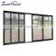 Superhouse Hurricane proof  NOA NFRC AS2047 standard commercial black color double glass aluminum sliding door