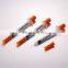 Sterile disposable 0.3ml 0.5ml 1ml color coded insulin syringe with orange red cap