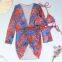 3 Pieces Ladies Women Printed Sexy Swimsuit Bikini Swimwear with Cover-Up