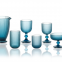 Ribbed Luxury Christmas Navy Blue Solid Color Goblet Wine Glass And Drinking Tumbler Ice-Cream Glass Cup