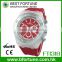 FT1318_RD High quality 2016 3 eyes PC Translucent Case Silicone Strap chrono watch