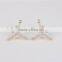 Fashion hip pop pepole white zircon 925 silver yellow gold plated jewelry stud earring