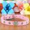 Hottest Making Leather Heart Cystal Stud Pet Collars For Dogs