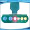 4 LEDs and 2 Embossed Buttons Membrane Switch With Self Adhesive