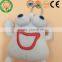 Dongguan cute white frog shaped keychain plush toy with big eyes