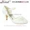 OEM ODM high quality White satin bridal wedding shoes high heels