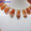 Orange Aventurine Faceted Long Pear Shape Gemstones