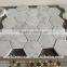 Hexagon Whiten Marble Mosaic, Carrara white marble stone mosaic