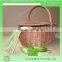 Oval natural color willow wicker kichen basket egg basket decorative basket with lid