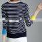 Fashion classic design pop color autumn stripe cardigan sweater for women 2015