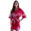 Short Floral Pattern Satin Kimono Women Bridesmaid Robes in Bulk