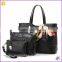 New 3pcs in 1 Black pu leather women hand bags wholesale handbag china