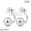 Grey Plated Ball Ear Studs Earrings