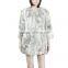 Classic women rabbit coat natural grey color KZ14061