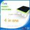 Portable Solar Power bank with wireless charging +LED light+ Mini fan
