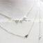 Silver Chain Layered Set Necklace w/ Tiny Triangle Metal Necklace 2016 Fashion Style Wholesale