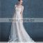 AR-61 Simple Generous Short Sleeve Bride Dress Appliques A-Line Tulle Alibaba Wedding Gown 2016