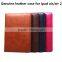 Top quality crystal pattern genuine leather for ipad air case with belt clip