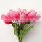 fabric tulip flower PU tulip with 12 head artificial tulip bouquet